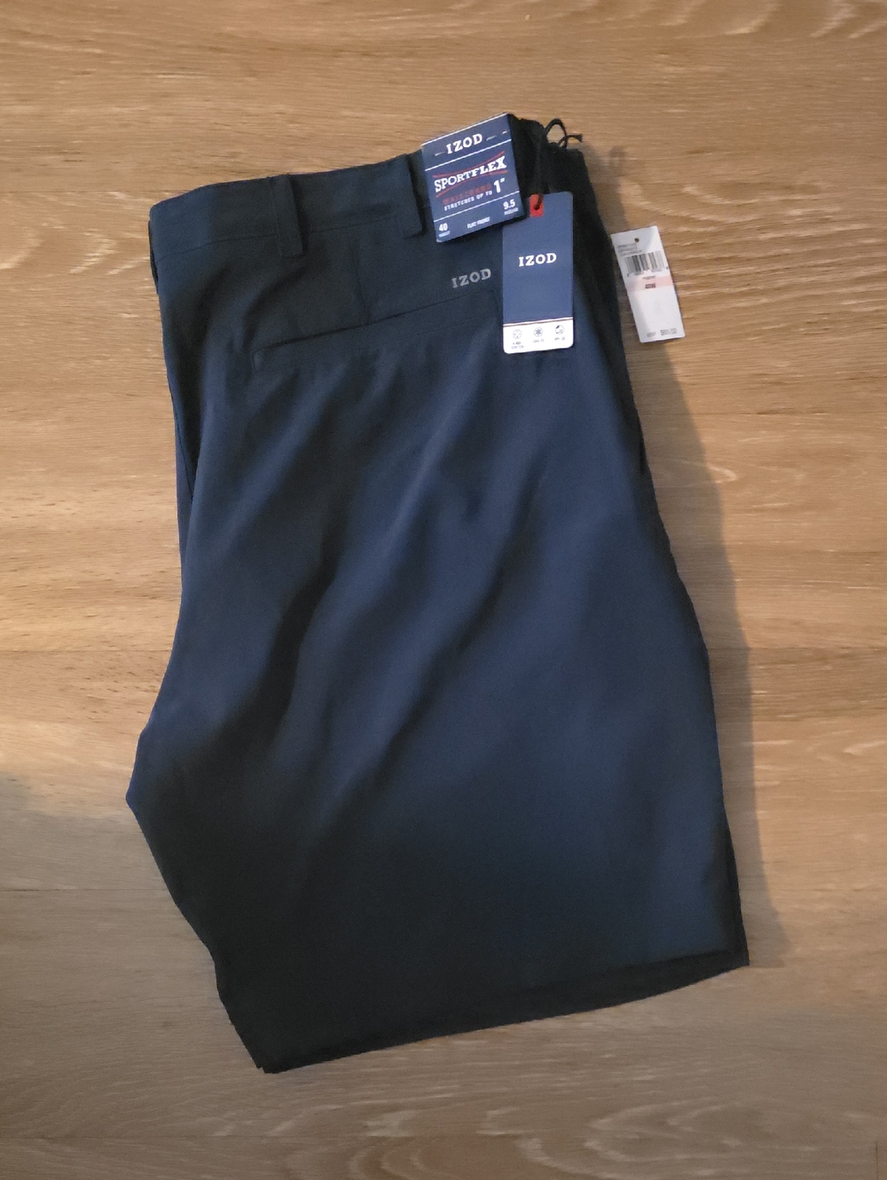 Izod Men’s Navy Sport-Flex Flat Front Shorts